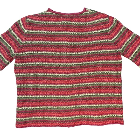 *SOLD* Casual Corner stripped zip up sweater - Picture 5 of 8